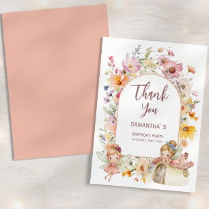 Dreamy Fairyland First Birthday Thank You Card