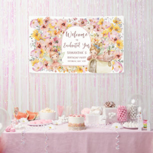 Dreamy Fairyland First Birthday Welcome Banner