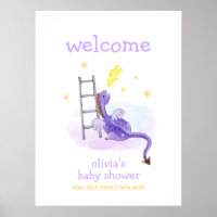 Dreamy Fairytale Dragon Stars Baby Shower Welcome