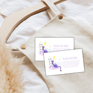Dreamy Fairytale Dragon Stars Books Baby Shower Enclosure Card