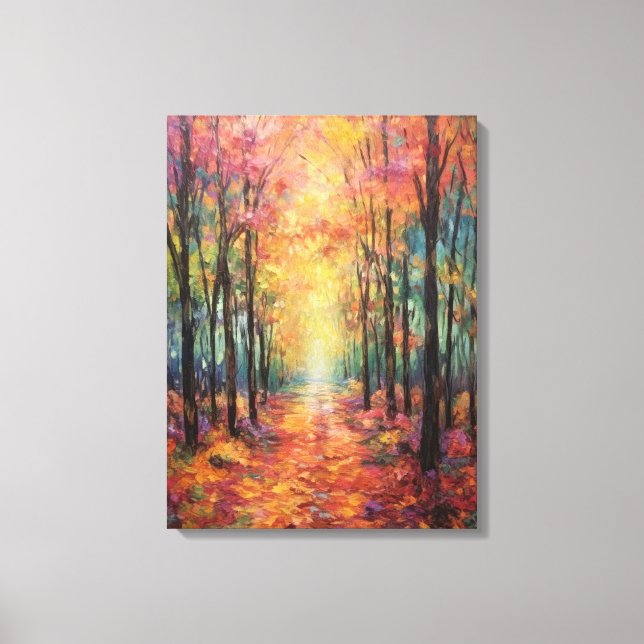 Dreamy Fall Forest Walk Fine Art Canvas Print (Front)