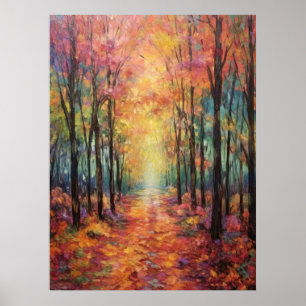 Dreamy Fall Forest Walk Fine Art Poster