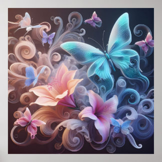 Dreamy fantasy butterfly poster