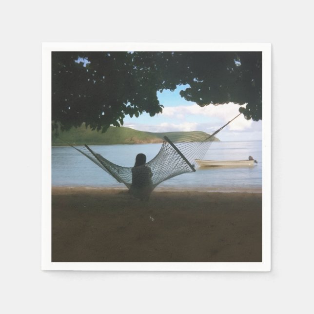 Dreamy Fiji Beach Landscape  Napkin (Front)