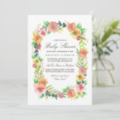 Dreamy Floral Baby Shower Invitation (Standing Front)