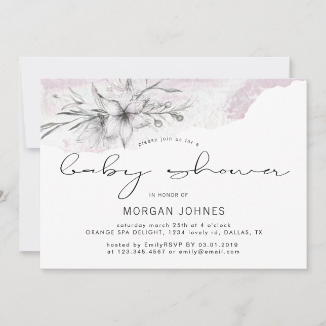Dreamy Floral | Baby Shower Invitation (Front)