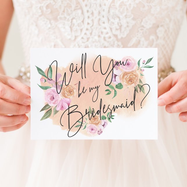 Dreamy Floral Bridesmaid Card (Creator Uploaded)