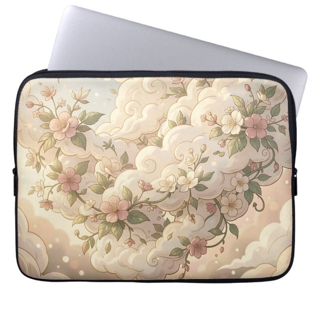 Dreamy Floral Clouds Cherry Blossom  Laptop Sleeve (Front)