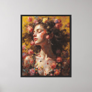 Dreamy Floral Goddess – Emotional Portrait Canvas Print