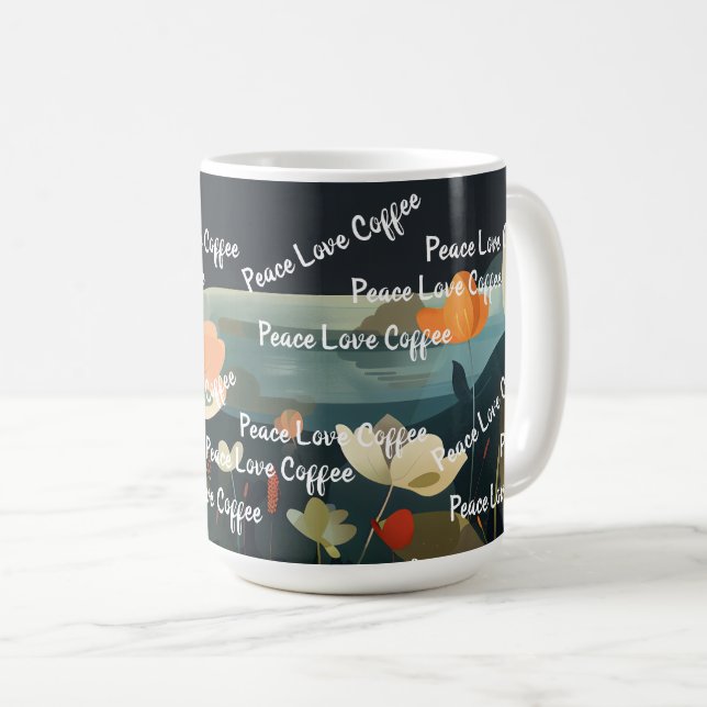 Dreamy Floral Landscape 3 Coffee Mug (Front Right)