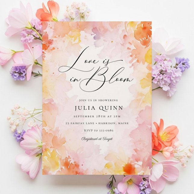 Dreamy Floral Love is in Bloom Bridal Shower Invitation (Creator Uploaded)