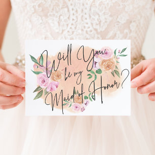 Dreamy Floral Maid of Honour Card
