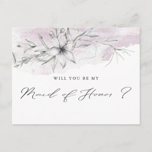 Dreamy Floral Maid of Honour Postcard