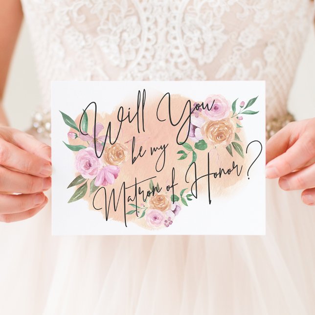 Dreamy Floral Matron of Honour Card (Creator Uploaded)