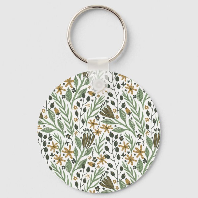 dreamy floral pattern key ring (Front)