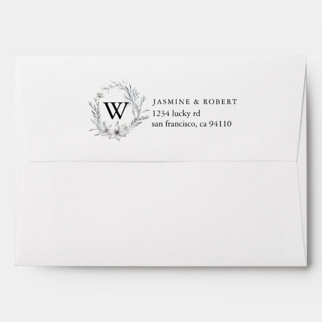 Dreamy Floral | pre-addressed wedding envelope (Back (Top Flap))
