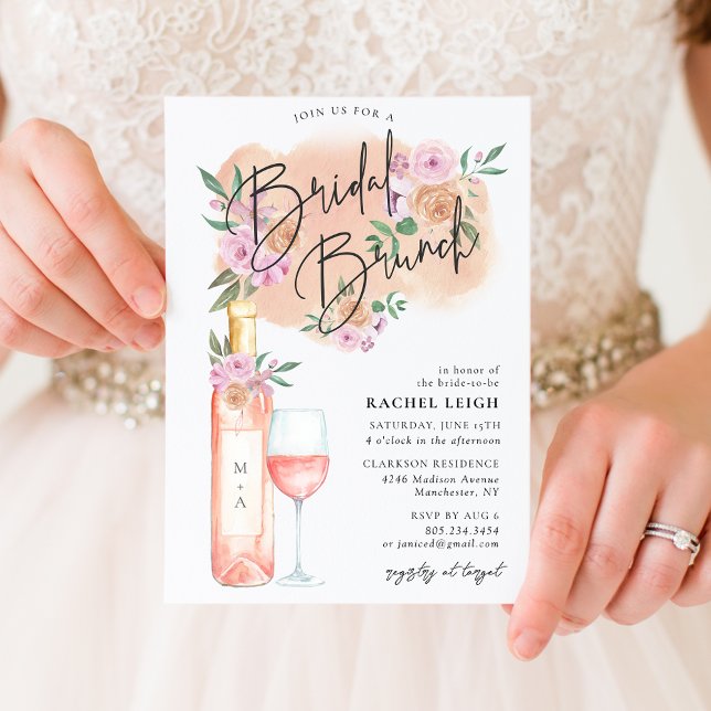 Dreamy Floral Rosé  Bridal Brunch Invitation (Creator Uploaded)