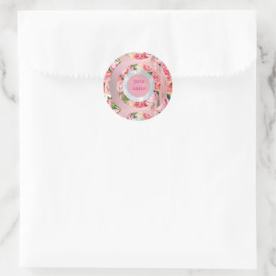 Dreamy Floral Sky Rings Classic Round Sticker