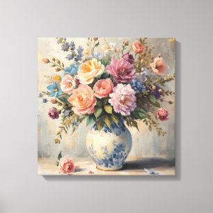 Dreamy Floral Texture – Gentle Flower Style Canvas Print