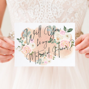 Dreamy Floral V2 Matron of Honour Card