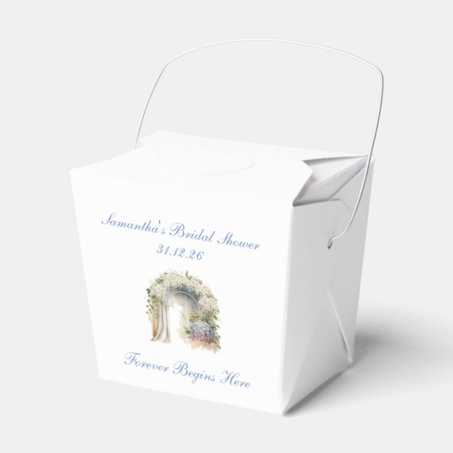 Dreamy Floral Wedding Favour Box (Front Side)