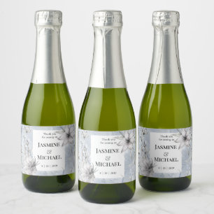 Dreamy Floral Wedding Sparkling Wine Label