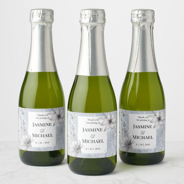 Dreamy Floral | Wedding Sparkling Wine Label (Bottles)