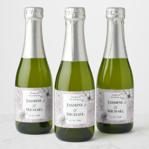 Dreamy Floral Wedding Sparkling Wine Label