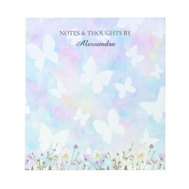 Dreamy Florals and Butterflies Notepad (Front)