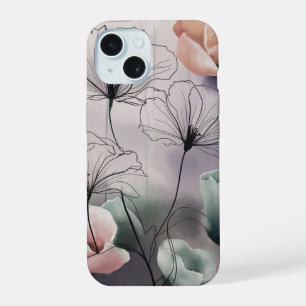 Dreamy Florals: Ink and Watercolor Elegance iPhone 15 Case