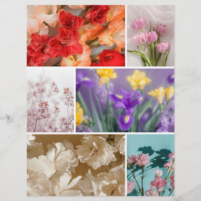 Dreamy Flowers Scrapbook Cutout paper (Front)