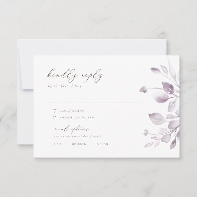 Dreamy Foliage Rsvp with Menu Options (Front)