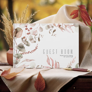 Dreamy Foliage Wedding Blush Pink ID817 Guest Book