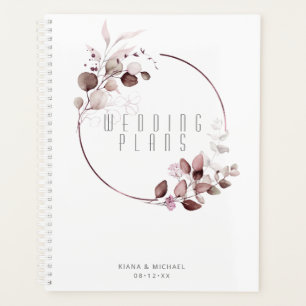 Dreamy Foliage Wedding Burgundy ID817 Planner