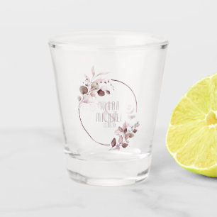 Dreamy Foliage Wedding Burgundy ID817 Shot Glass