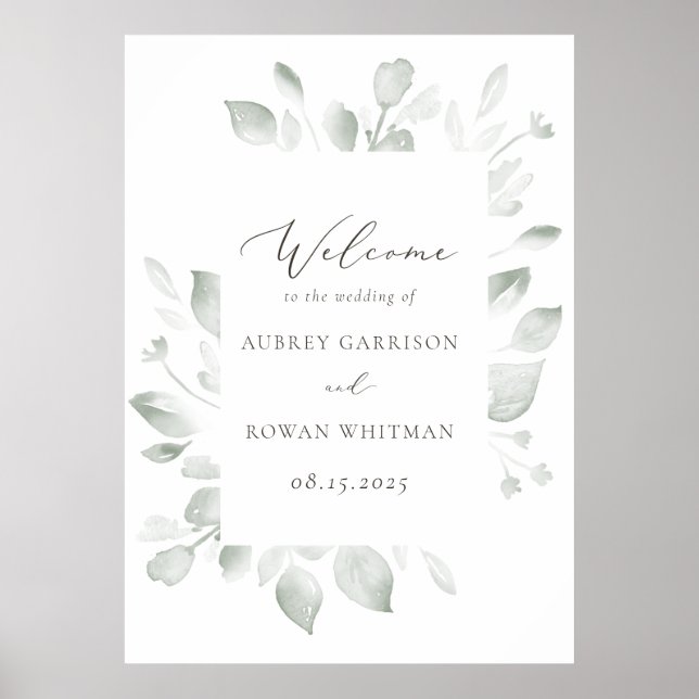 Dreamy Foliage Wedding Welcome Poster (Front)