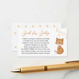 Dreamy Fox Baby Shower Book request Enclosure Card