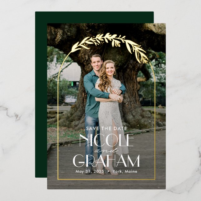 Dreamy Frame FOIL Wedding Save The Date Card (Front/Back)