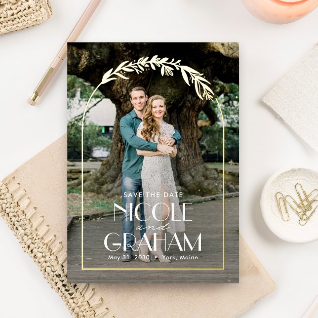 Dreamy Frame FOIL Wedding Save The Date Card (Creator Uploaded)