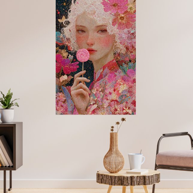 Dreamy Freckled Girl Art Print  (Living Room 3)
