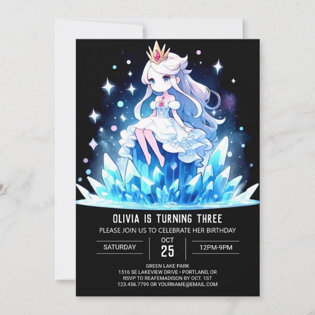 Dreamy Fun Princess Birthday invitations (Front)