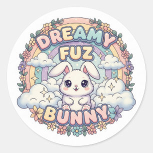 Dreamy Fuz Bunny - Yumekawa Fluffy Rabbit 🐰✨ Classic Round Sticker