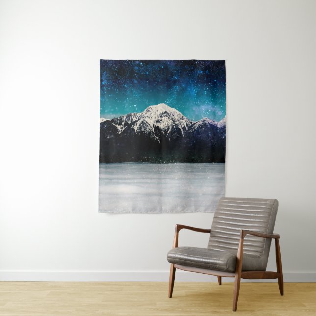 Dreamy galaxy mountain above the clouds tapestry (In Situ)