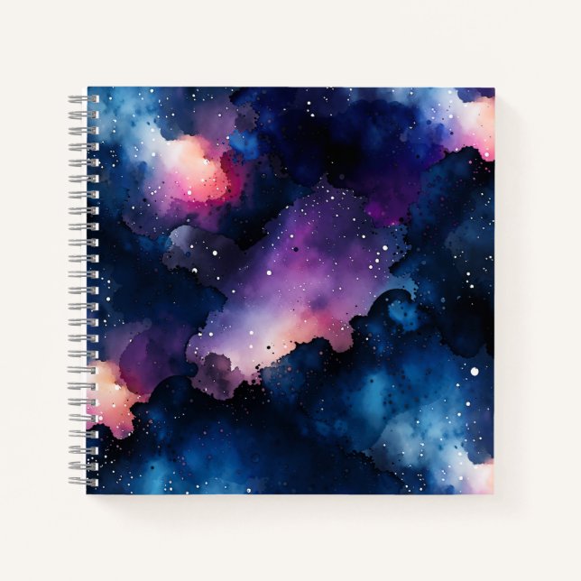 Dreamy Galaxy Night Sky Art Notebook (Front)