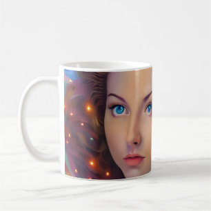 Dreamy Girl with Rainbow Lights Coffee Mug