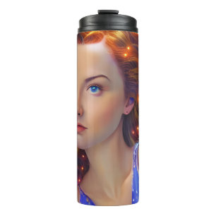 Dreamy Girl with Rainbow Lights Thermal Tumbler