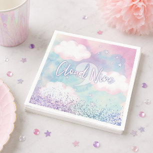 Dreamy Girly On Cloud Nine 9th Birthday  Napkin