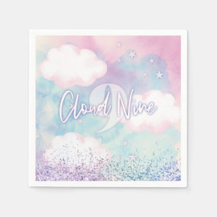 Dreamy Girly On Cloud Nine 9th Birthday  Napkin