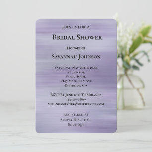 Dreamy Glam Purple Lavender Bridal Shower Invitation
