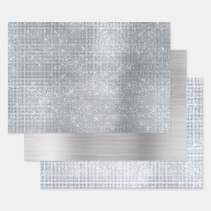 Dreamy Glitzy Silver Sparkle  Wrapping Paper Sheet